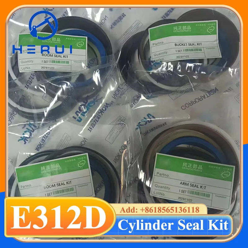 

4Sets E312D Arm Boom Bucket Cylinder Seal Kit for 312D Excavator Hydraulic Oil Seal Repair Kit