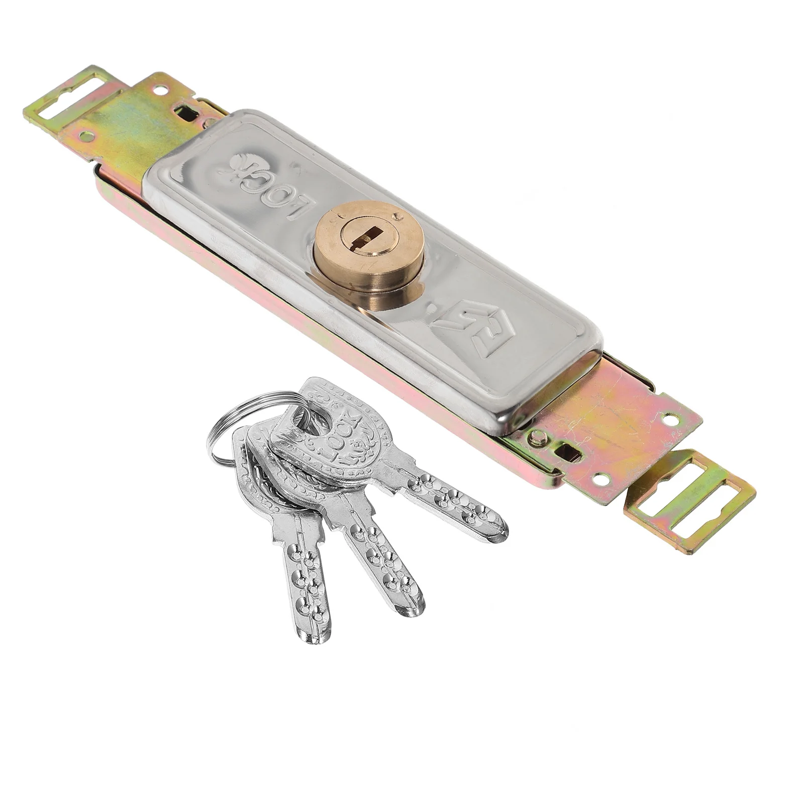 Cerradura de puerta con persiana enrollable, cerradura central con llave cruzada de acero resistente para garaje, almacén, protección antirrobo de seguridad