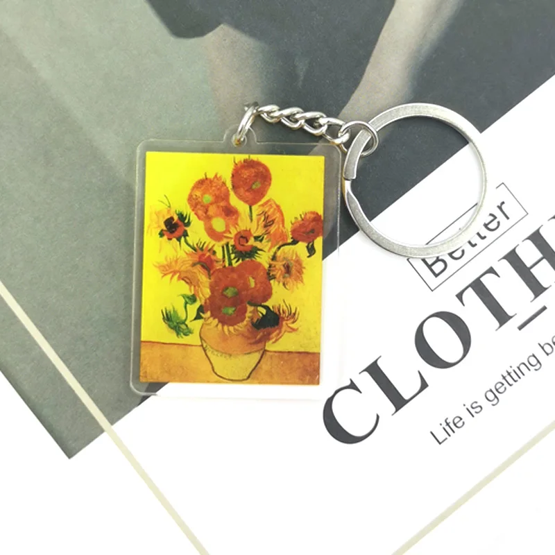 Van gogh Painting Credit Card ID Holder Bag Student Women Travel Bank Bus Business Card Cover Badge Accessories keychain holder