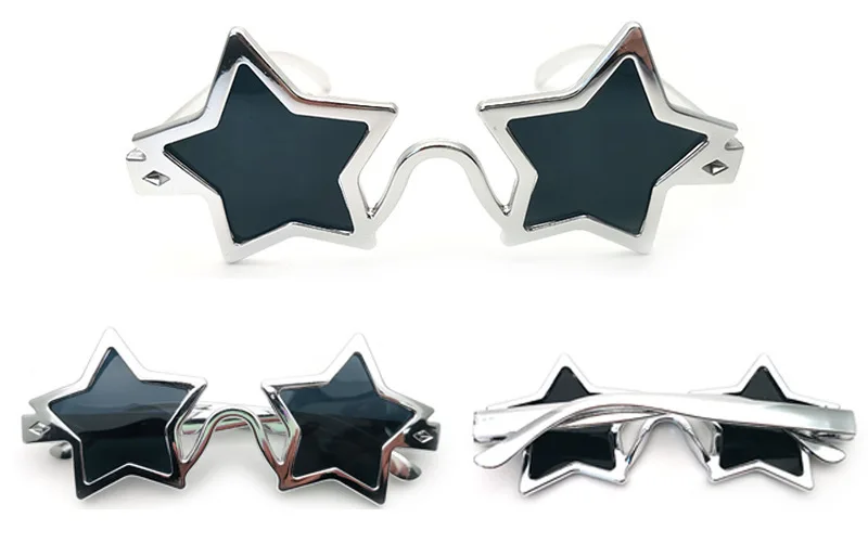 Neue Sternförmige Sonnenbrille für Damen und Herren Silberne Polygon-Sonnenbrille Goldene Eyewear Sonnenbrille für Männer und Frauen Brillen für Partys – Detail 7