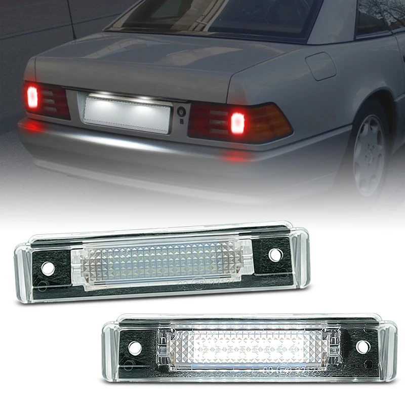 

2 шт. для Benz S124 1985-1996 R129 1989-2001 белый светодиодный светильник номерного знака