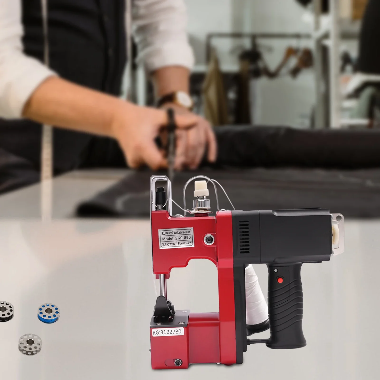 

Industrial Portable Electric Bag Stitching Closer 110V Sack Closer Electric Bag Sewing Machine Leather and Canvas Sewing Machine