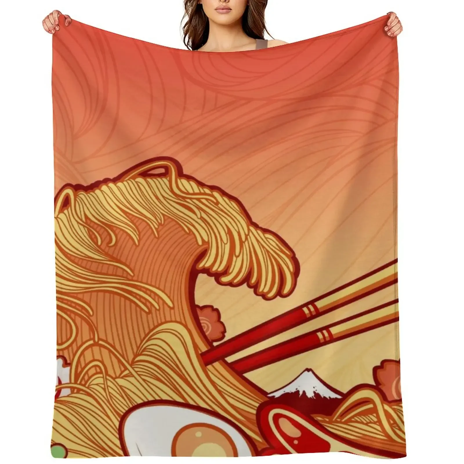 

The Great Ramen Wave Throw Blanket Moving sofa bed Giant Sofa Luxury Blankets