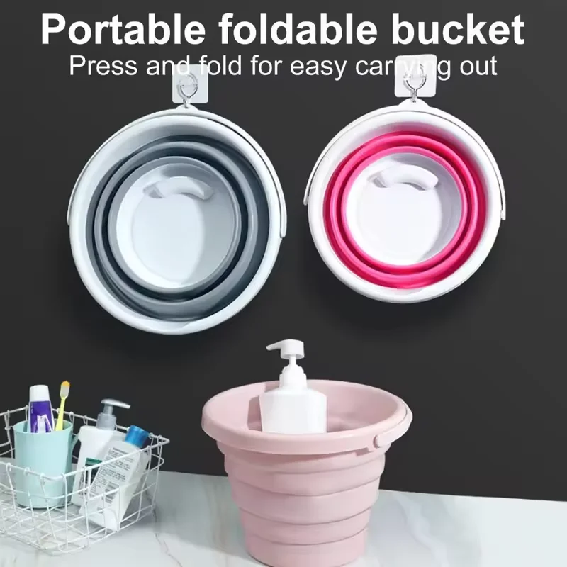 3L Collapsible Bucket Portable Folding Water Bucket Car Washing Fishing Bucket Household Plastic Travel Outdoor Camping Bucket