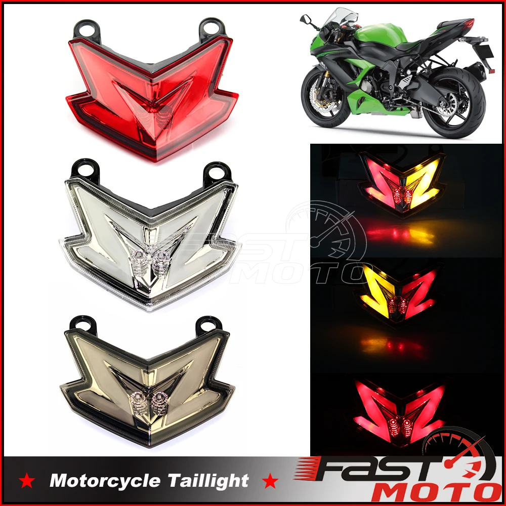 

For Kawasaki Z800 ZX6R ZX636 ZX 6R 636 2013 2014 Rear Tail Light Brake Turn Signals Integrated LED Light Taillight Stop Lamp