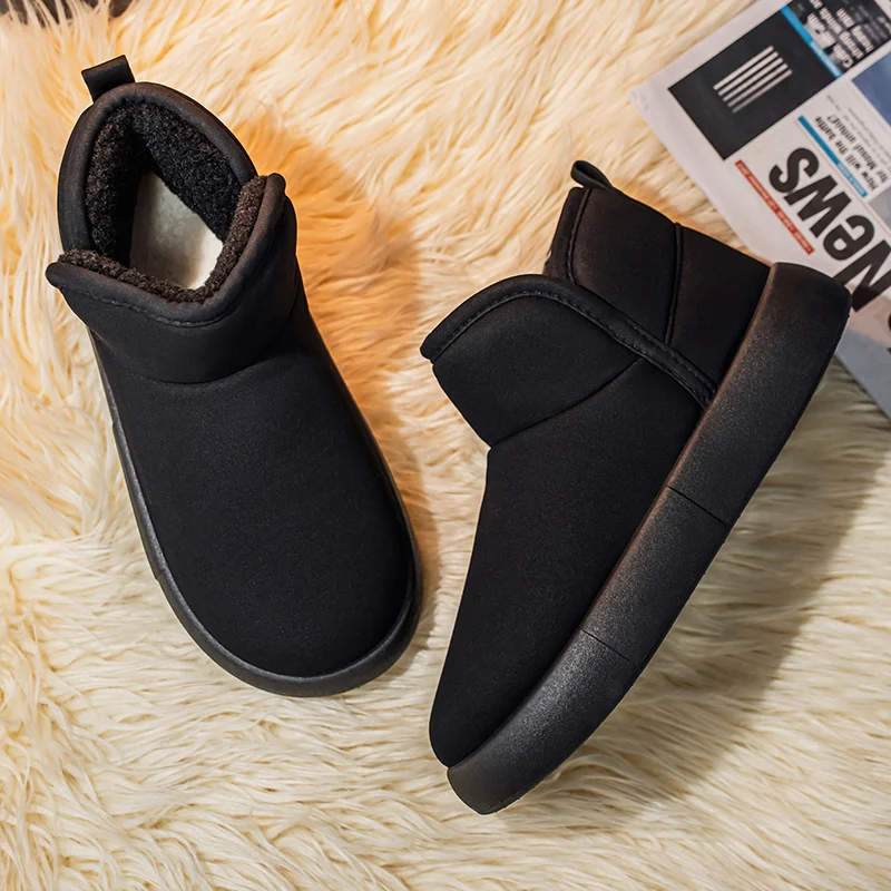 2025 Winter Snow Boots Men Warm Plush Cotton Shoes Man Comfortable Slip on Ankle Boots for Men Platform Boots botas para hombre