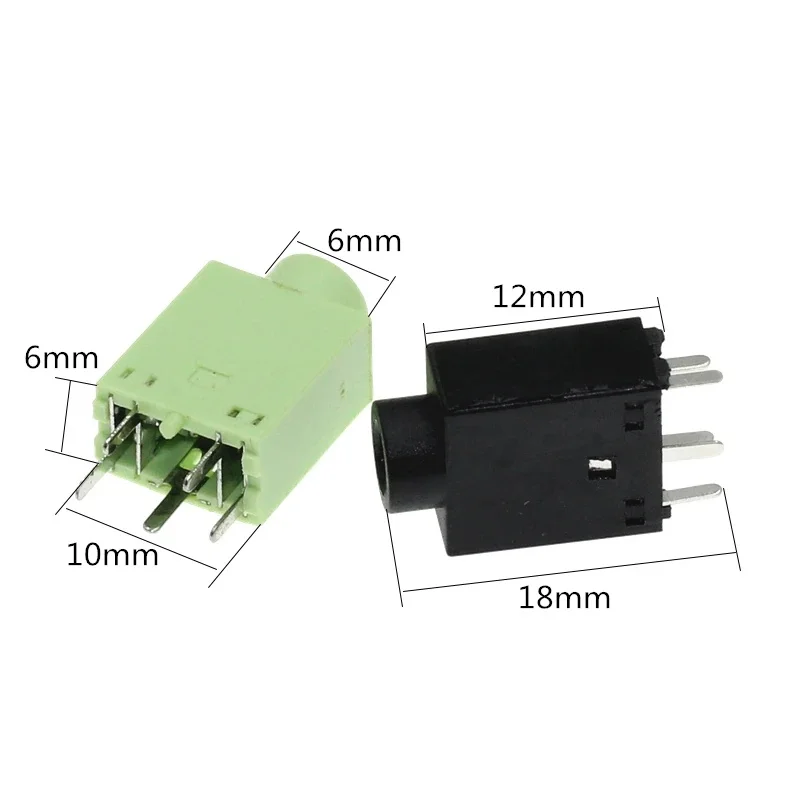 

PJ-358 3.5mm Headphone Jack Socket, 5-Pin Vertical Mount 180° Audio Interface with Straight Plug for PC Motherboard/Mainboard