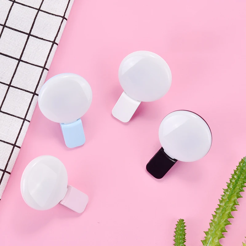1/2PCS Mini Q Selfie Ring Light LED Flash Phone Lens Light USB Rechargeable Clip Mobile Phone Fill Lamp Women Selfie Lights