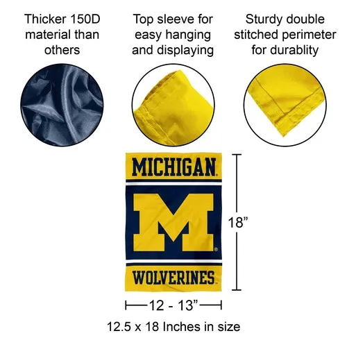 Michigan Team University Wolverines Garden Flag and Yard Banner jjx