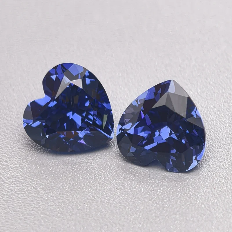 

Топ королевского синего сердца с сапфировым драгоценным камнем и бриллиантом, выращенным в лаборатории, с сертификатом AGL для изготовления ювелирных изделий