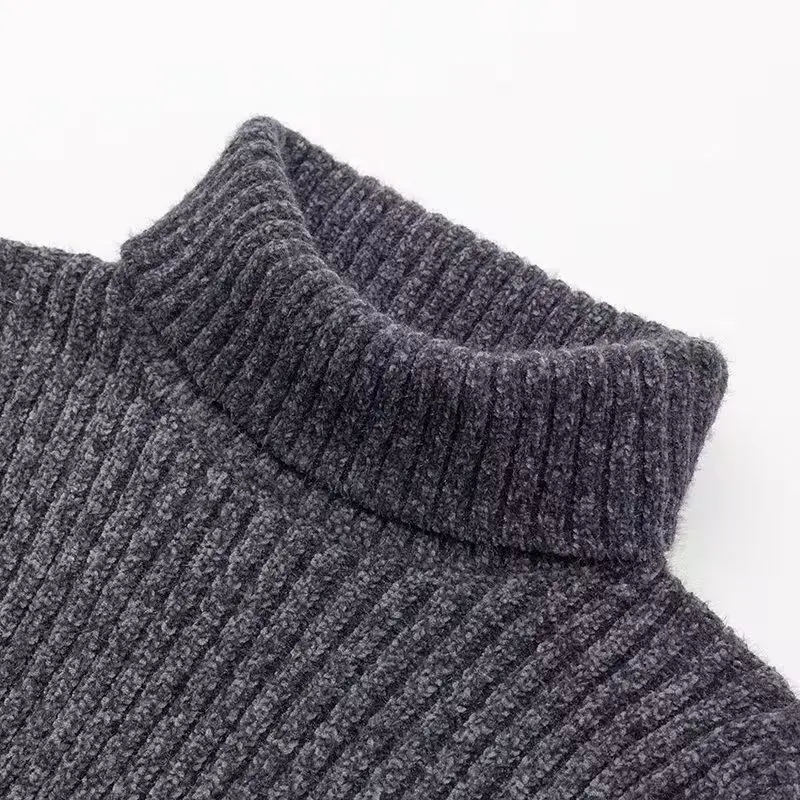 2025 Men's High-Neck Sweaters For Autumn And Winter Stylishly Fitted Thick And Warm As a Base Layer Shirt