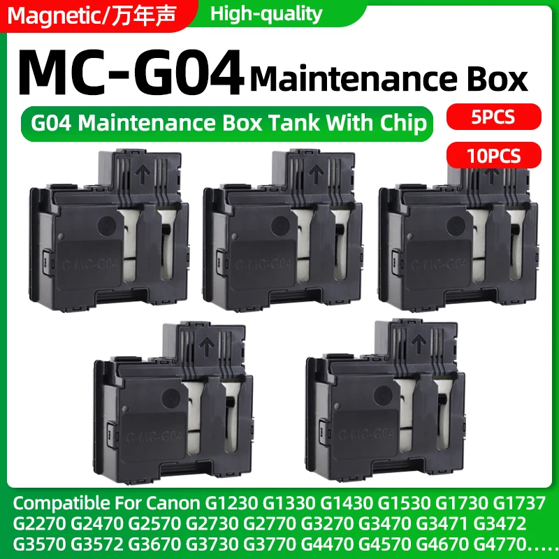 5/10pcs MC-G04 G04 Maintenance Tank Box For Canon PIXMA G1230 G1330 G1530 G1730 G3370 G1430 G2470 G3470 G3471 G3472 G4470 G3430