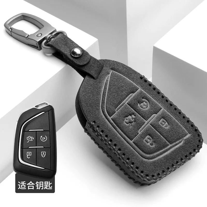 

Suede Car Key Case for Cadillac XT5, CT5, XT4, XT6, CT6, XTS, ATS-L, CT4 Full Package Exclusive Key Chain Set Car Accessories