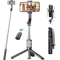 Palo de Selfie para iPhone Phone, palo de Selfie extensible de 42 ""y soporte de trípode con control remoto Bluetooth para grabación de vídeo Vlog de viaje