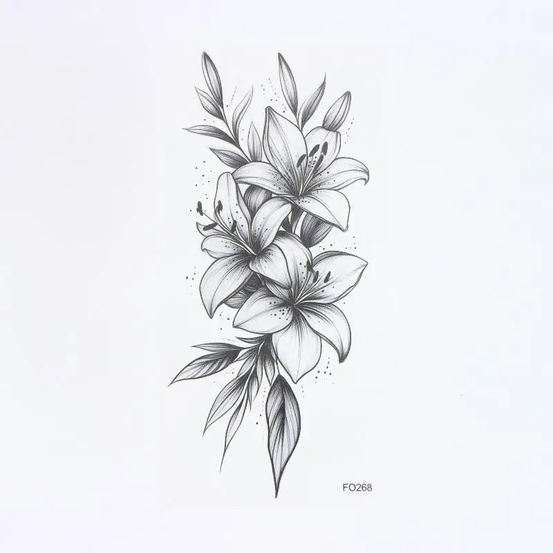 New 1 Sheet Flower Temporary Tattoo,Lasts To 15 Days Waterproof Semi Permanent Sticker,For Women's Holiday Parties