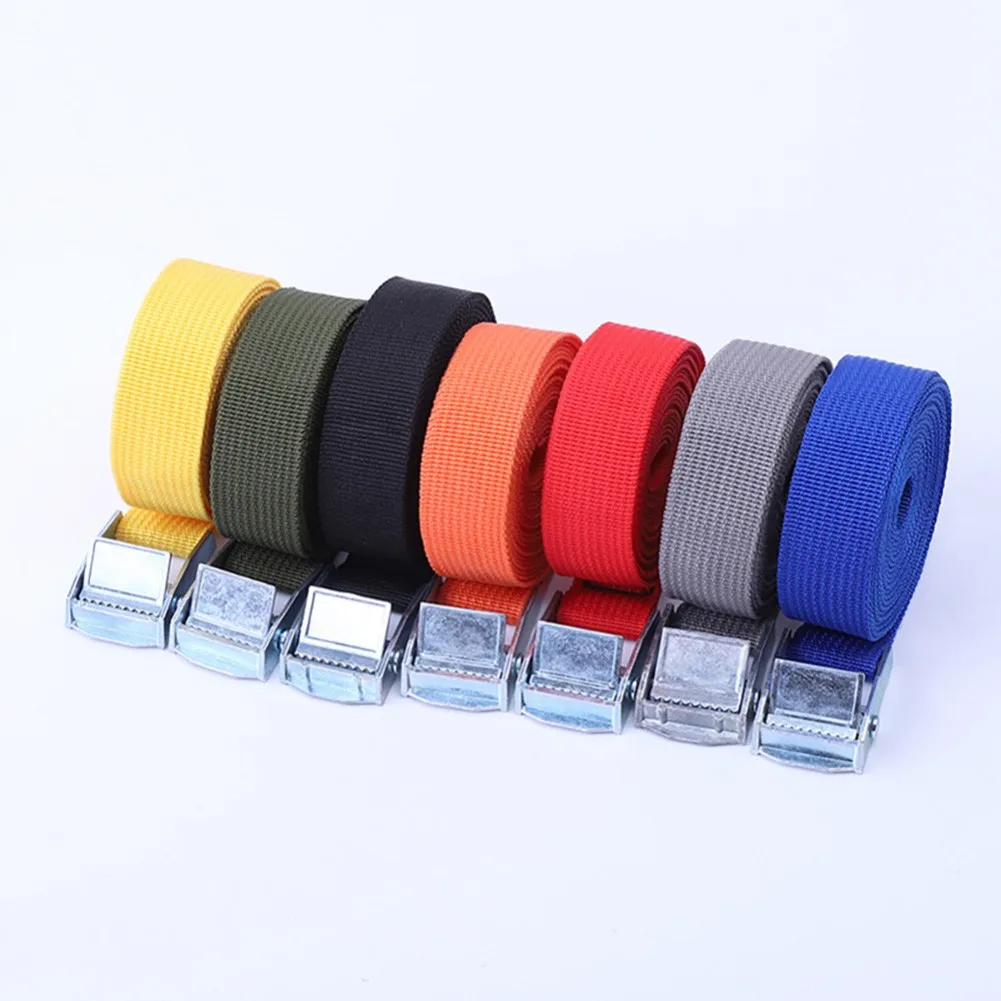 1M*25mm Lashing Strap Nylon Quick Release Cargo Tie Down Luggage Bag Cargo Lashing With Metal Buckle Tow Rope Tensioner