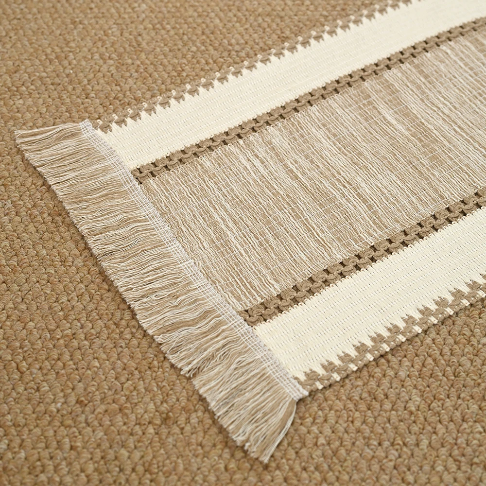 BUYNOW القطن المخلوطة شرابة الجدول عداء القماش الفاخرة طاولة القهوة الزخرفية القماش النسيج مفرش المائدة ديكور المنزل #4