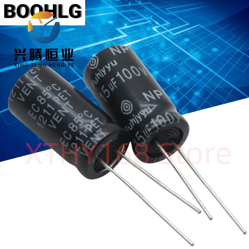 10PCS 15uf 100v vertical NP non-polar audio electrolytic capacitor 100v 15uf 13X25mm