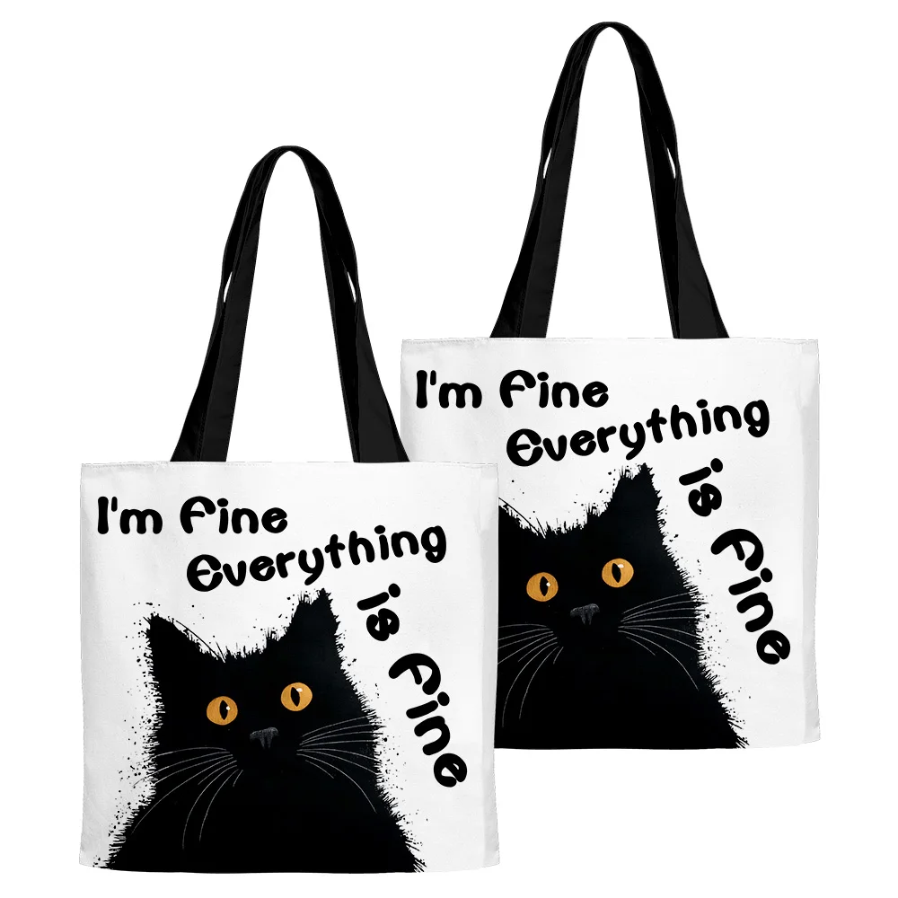 

Cute Cat Tote Bags funny quote unisex Fashion Shoulder Bag oxford Portable Handbags for Cat Lover Lightweight Shopping Bag