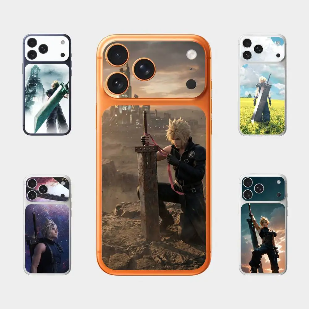 

Game Figure C-Cloud Plain Decal Skin for iPhone17 Pro Max Back Film Cover Wrap Screen Protector Anti-scratch Durable Sticker