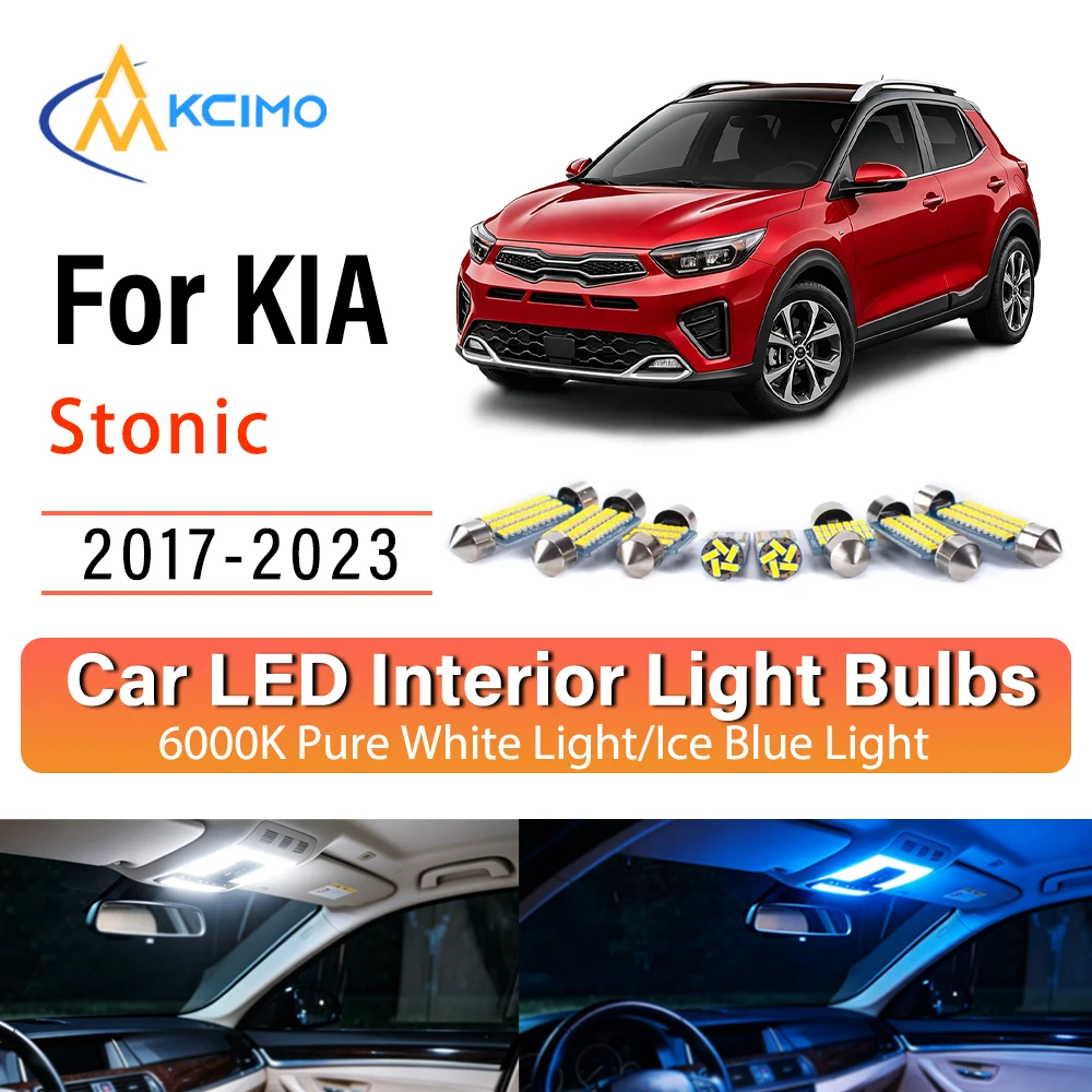 Premium LED Interior Lights For KIA Stonic 2017-2023 Reliable, Blue Light, White Light Kit Long Lasting Quick Setup