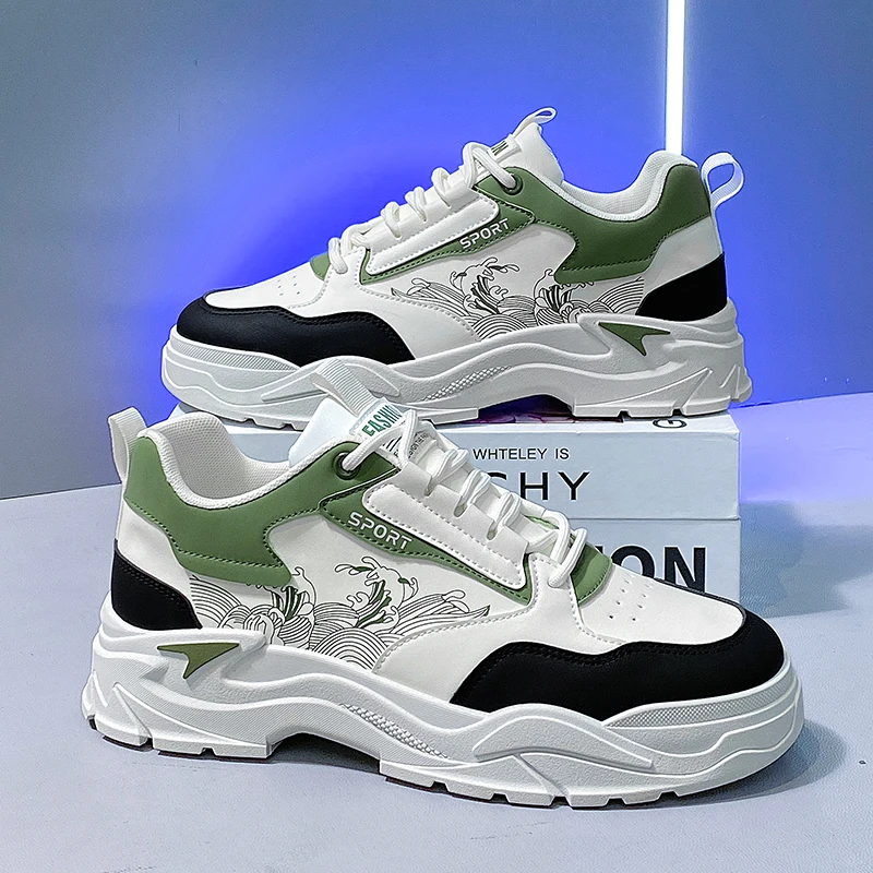 

Men's high-quality thick-sole casual shoes Four Seasons new Soft-sole Comfortable Outdoor Walking Shoes Youth Fashion Flat Shoes