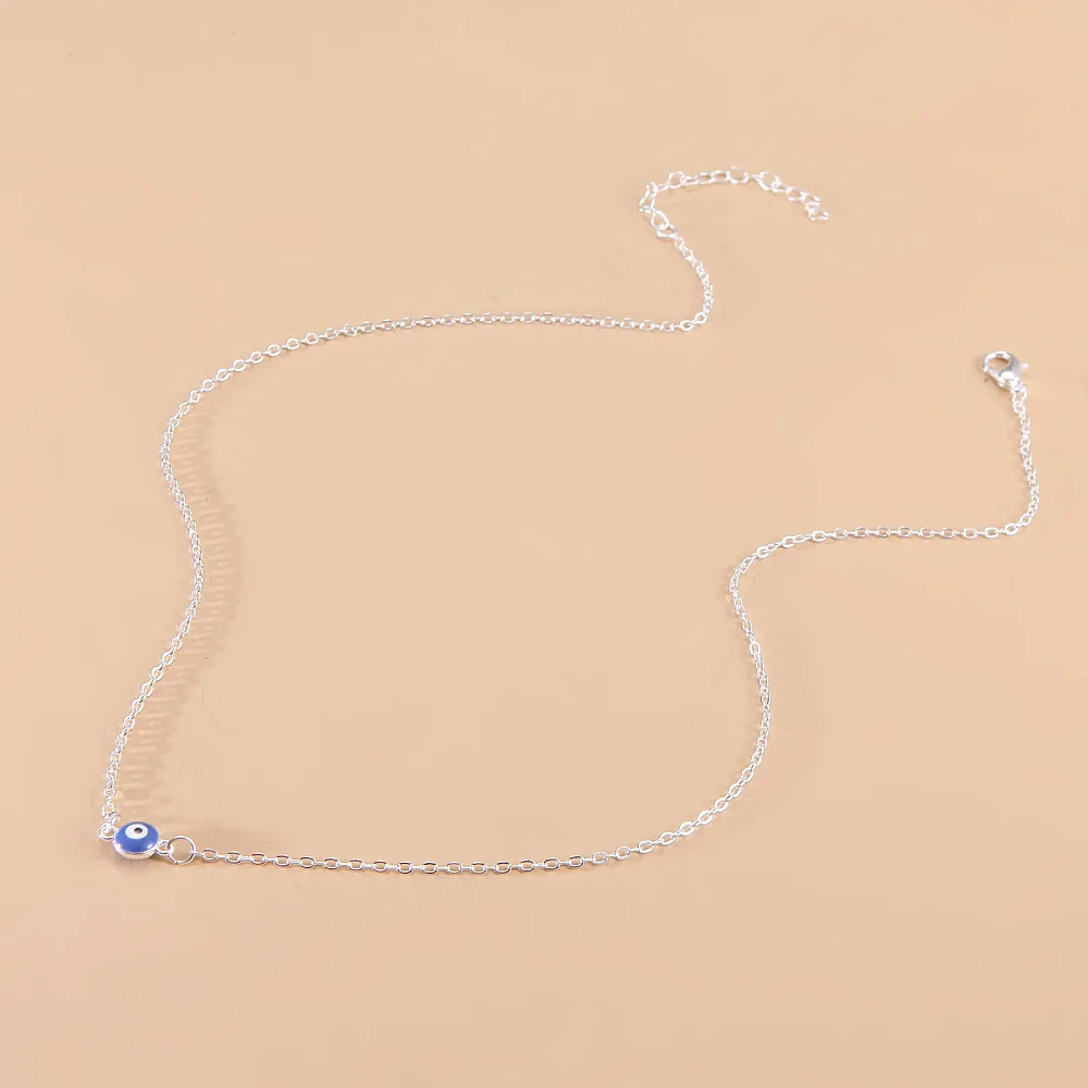 عيون الشر أعماق البحار الأزرق قلادة قلادة معدنية رقيقة سلسلة مجوهرات تركيا عيون زرقاء السيدات مجوهرات هدية #4