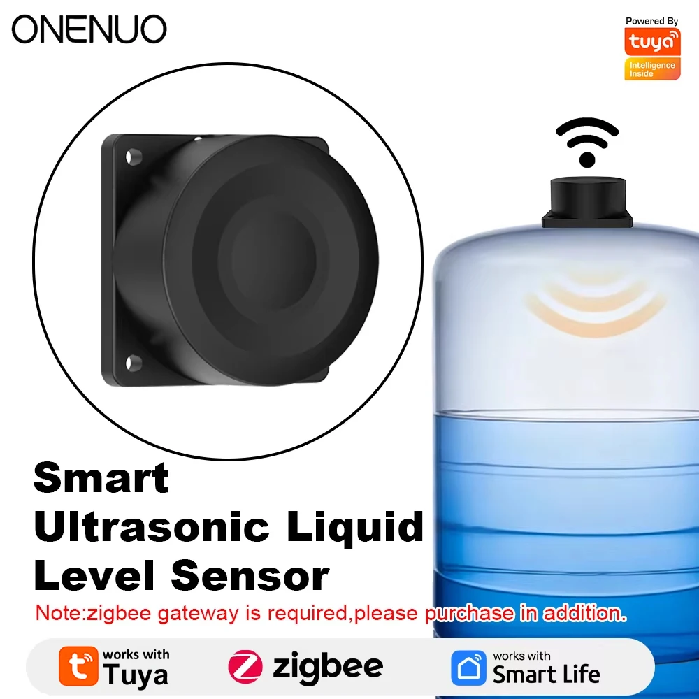 

Zigbee Liquid Level Monitor Sensor Tank Level Monitor Tuya APP with Real-Time Alarms APP Remote Control Indoor Household Alarm