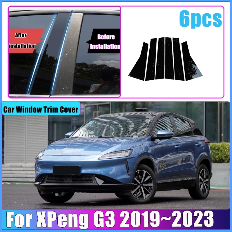

Car Stickers For XPeng G3 2019 2020~2023 Accessories Atto Window Pillar Post Door Trim B C Column Cover Glossy Decal Decoration