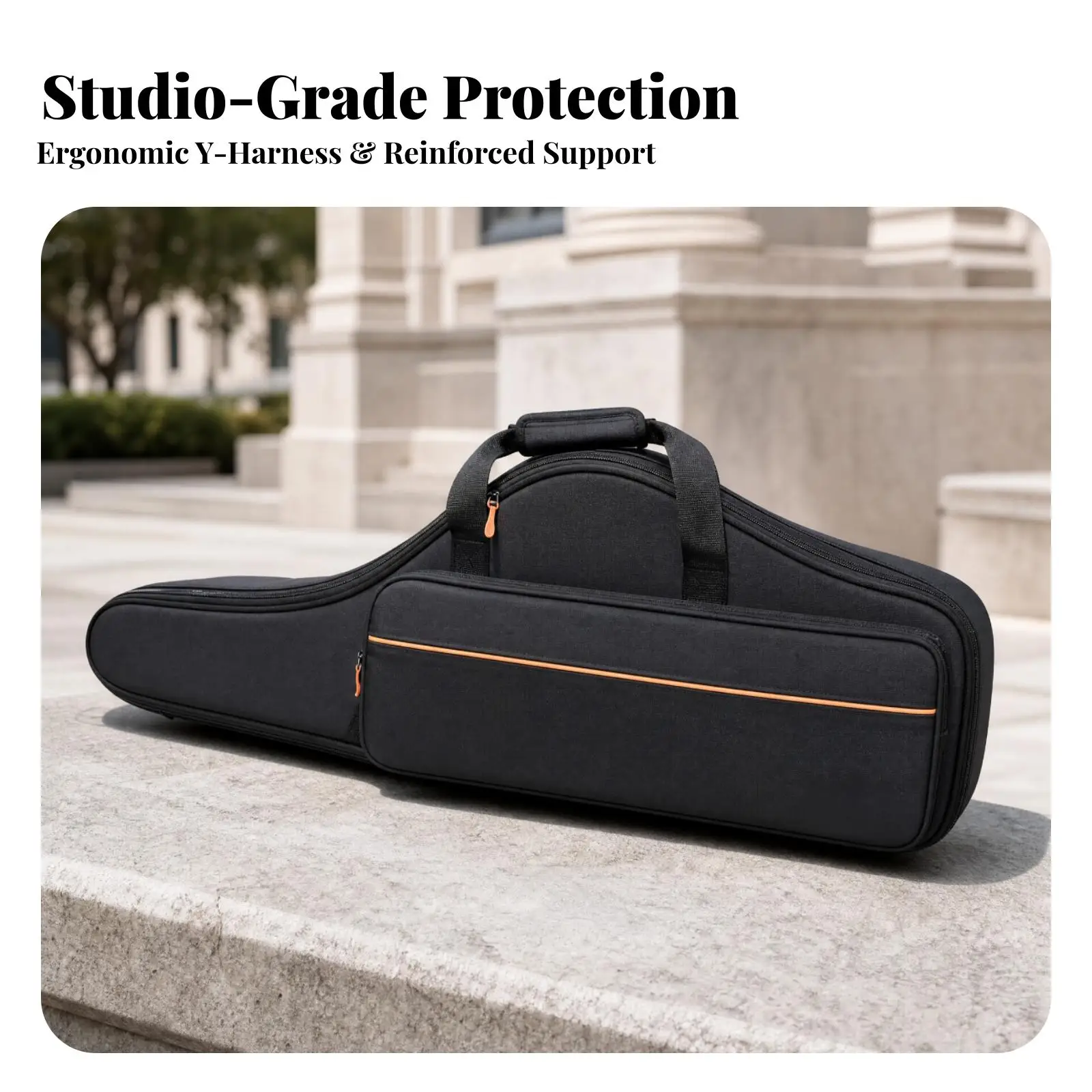 Padded Tenor Saxophone Carry Case Oxford Cloth Bag with Backpack Straps for Transport Storage