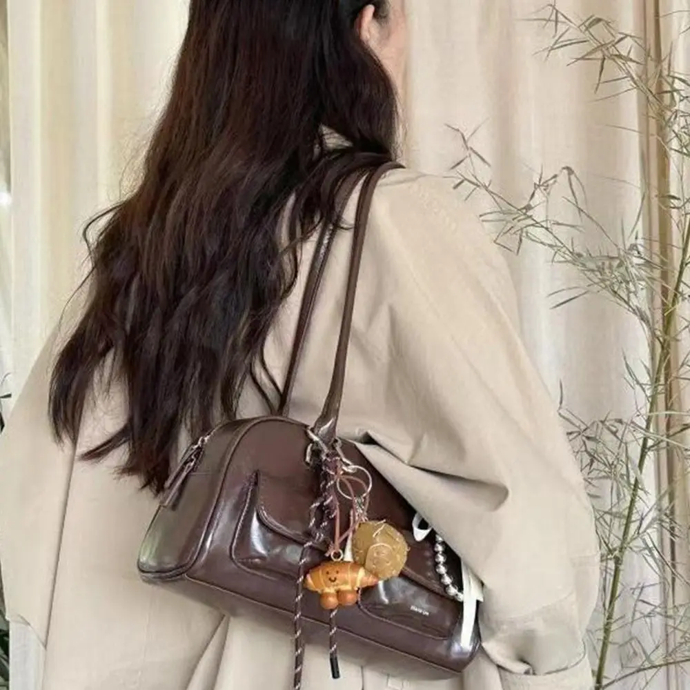 ファッションダブルハンドルショルダーバッグ大容量 Pu レザークロスボディバッグレトロスタイルの女性のハンドバッグ日常使用