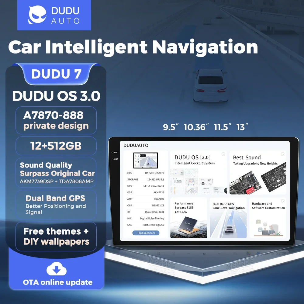 DUDU7 Android 13 evrensel araba radyo 12G + 512G navigasyon GPS multimedya oynatıcı Honda VW Toyota Ford Hyundai Lada