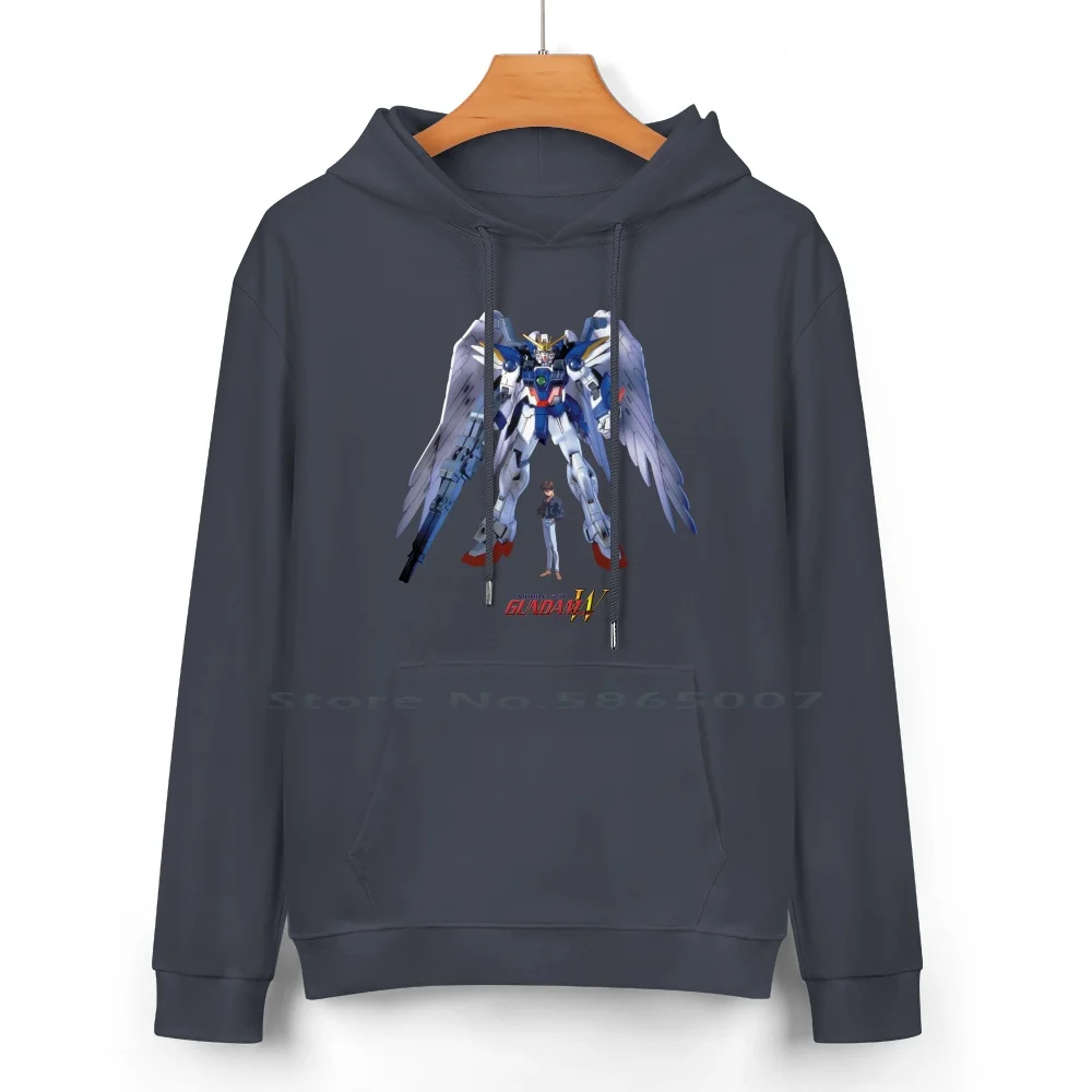 Wing-Zero Pure Cotton Hoodie Sweater 24 Colors Wing Zero Anime Heero Yuy Geek Nerd 100% Cotton Hooded Sweatshirt For Women Men