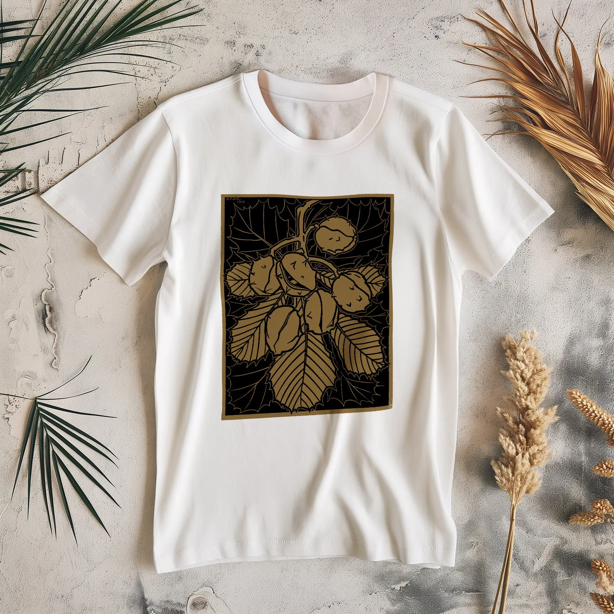 Chestnut Branch T Shirt Adult Organic Cotton Vintage Art Aesthetic Clothing