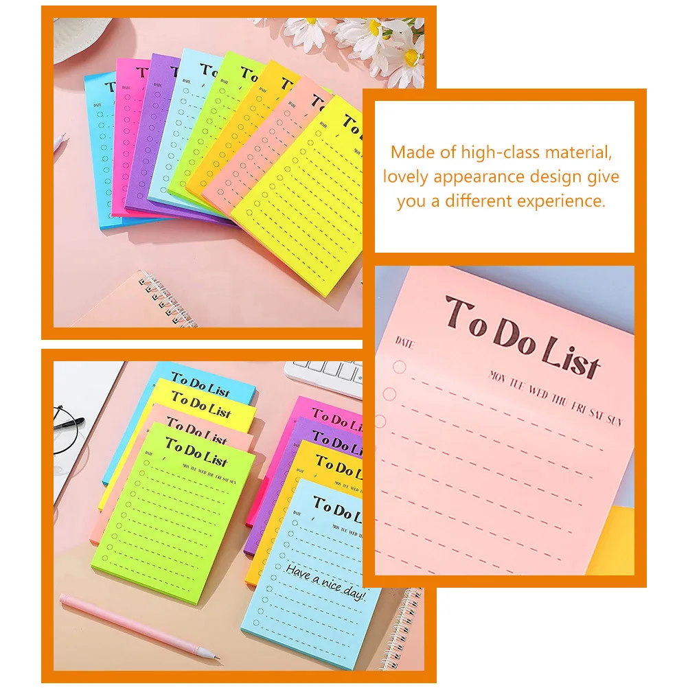 

16 Books Fluorescent Memo Pads Portable Multi-Function Note Stickers School Office Supplies Self-Adhesive Useful Reminder Notes