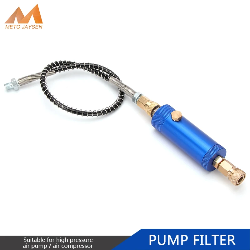 

High Pressure Pump Filter with SAFETY VALVE Nylon Hose M10 Thread Quick Disconnect 40Mpa Water-Oil Separator Air Filtering PCP