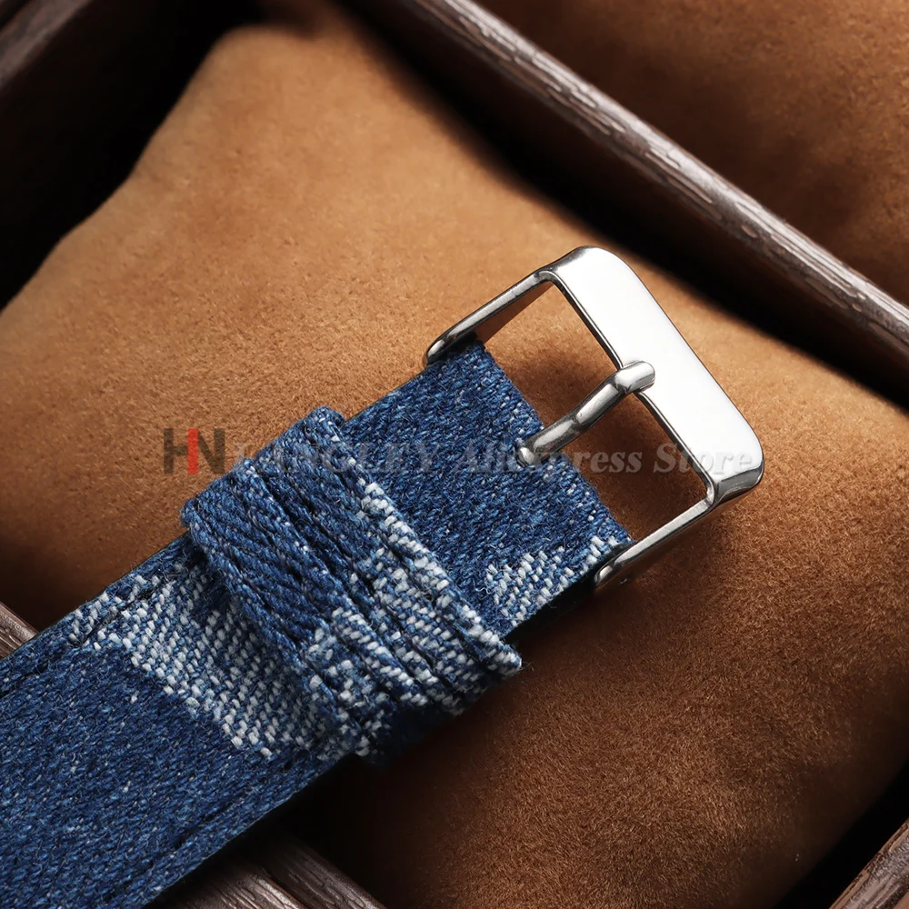 New Denim Pattern Nylon Watchb - Vintage Collectible Watches review and price
