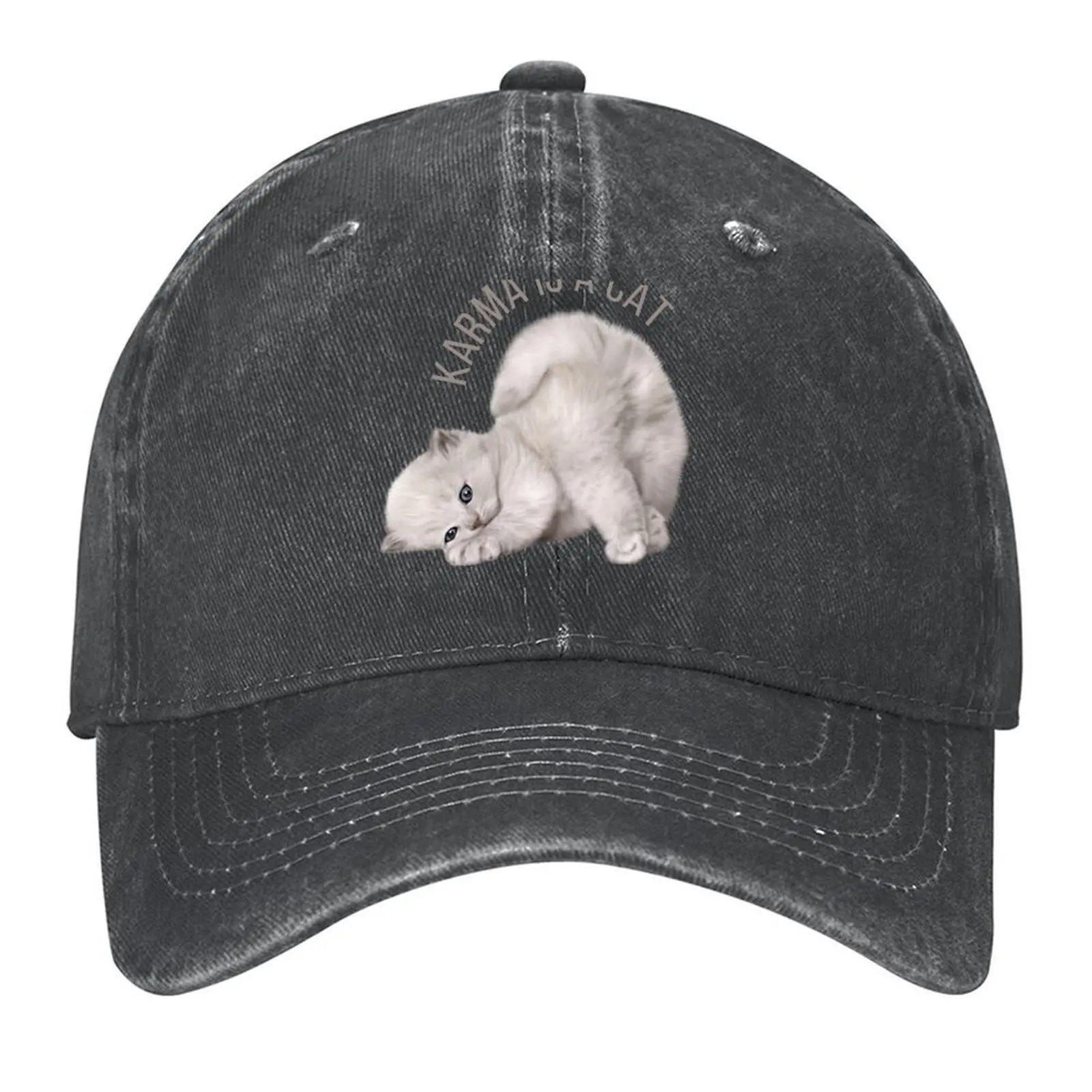 

Karma is a cat , white cat Baseball Cap Luxury Man Hat Gentleman Hat Luxury man cap birthday Women's Beach Outlet 2025 Men's