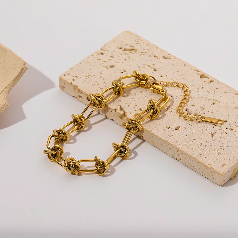 EILIECK 316L Edelstahl Armband in Goldfarbe für Damen, schlichter Stil, Gliederkette, trendiges, modisches, nicht ausbleibendes Schmuckstück, Geschenk. – Detail 15