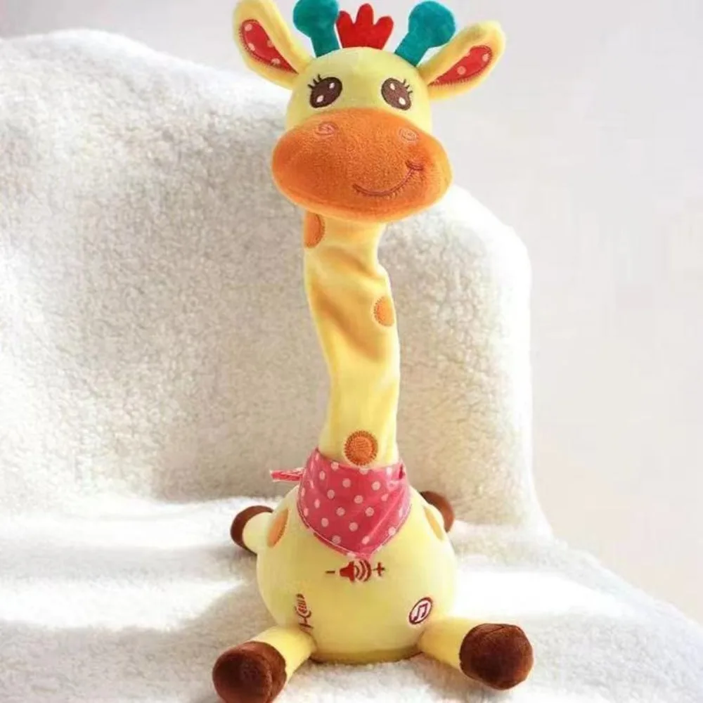 Repeating What You Say Dancing Talking Giraffe Toy Adjustable Volume Swaying Dancing Giraffe with 10 Songs Glowing Animal Toy