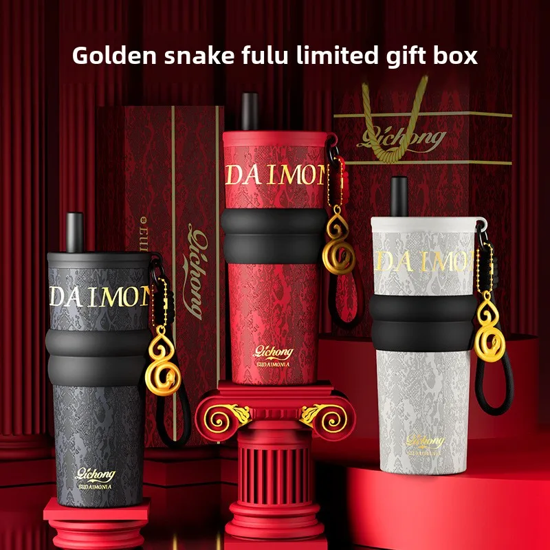 

Large Capacity Straw Insulated Mug with Ceramic Liner Stainless Steel Water Bottle with Straw Vacuum Insulated Bottle