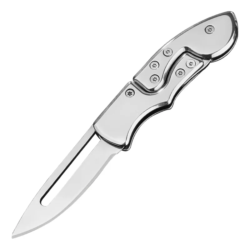 Structural mechanical knife, stainless steel deformation folding knife, all steel outdoor camping portable knife, special-shaped