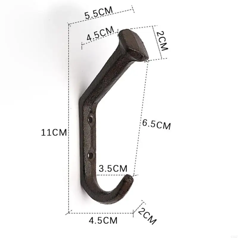 خطاف باب من الحديد الزهر من Bucolic على شكل أظافر عتيق يُعلق على الحائط رف معطف عملي لتنظيم المدخل والمدخل #6