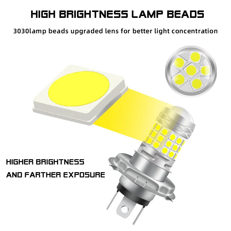 BA20D H6 Mini Lens Motorcycle Fog Light LED Spotlights For H4 P15D Scooter Head Lamp 12V White Bulbs 6000K Moto Bike Accessories