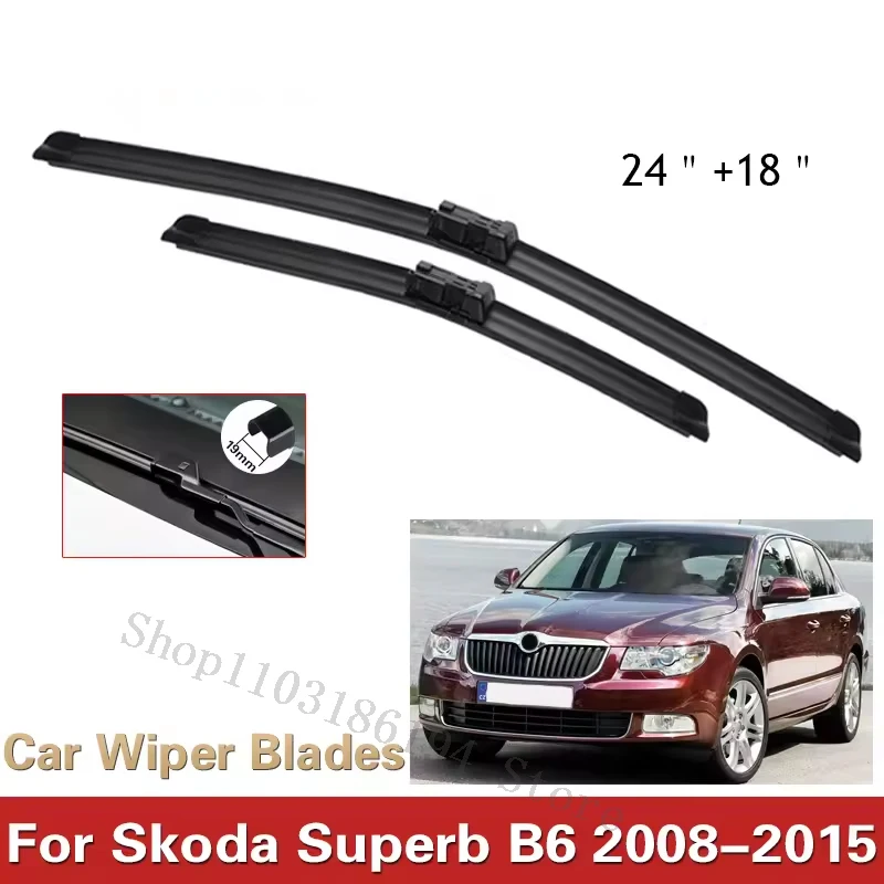 

Wiper LHD Front Wiper Blades For Skoda Superb B6 2008 - 2015 Windshield Windscreen Front Window 24''+18''