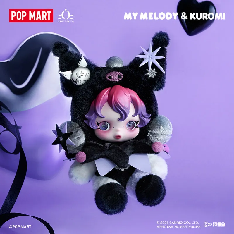 

POP MART SKULLPANDA × Melody Cool Lomi, плюшевая кукла, подвеска для рождественских чулок, совместная подвеска для сумки