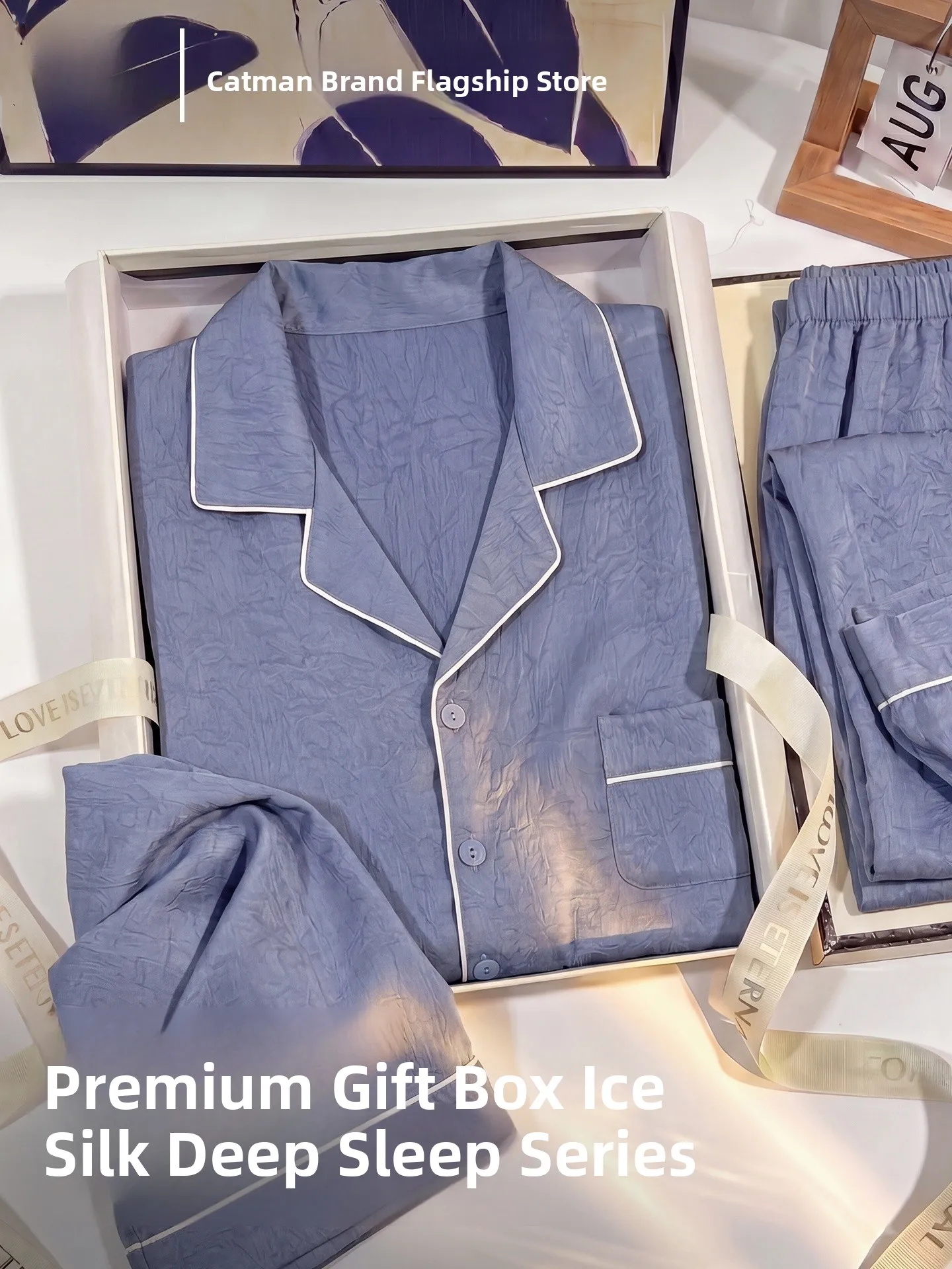 men's-ice-silk-sleepwear-short-sleeve-three-piece-set-father's-day-home-clothes-gift-box-can-be-worn-outside-summer-new-arrival