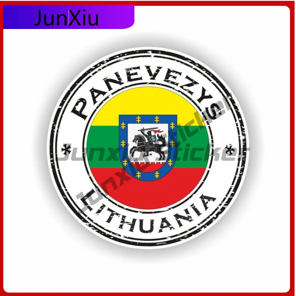 

Panevezys Lithuania Seal Sticker Round Cute Camper Bumper Scratch Cover Car Styling Vinyl Decal For Car Truck SUV Window Bumper