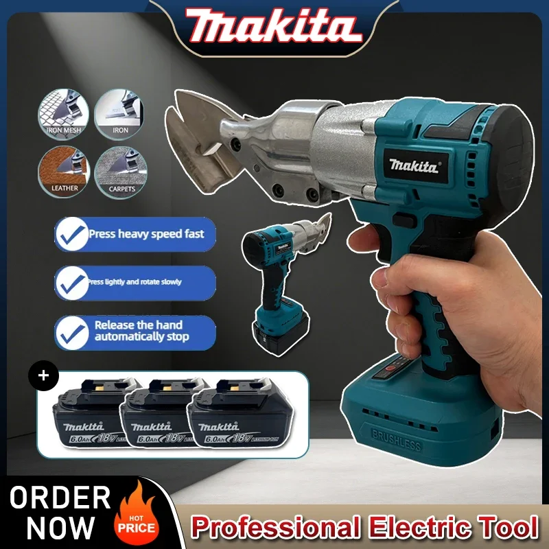 

Makita Brushless Electric Scissors Rechargeable Cordless Iron Sheet Scissors Cutting Tools Metal Sheet Shear Fit 18V Battery