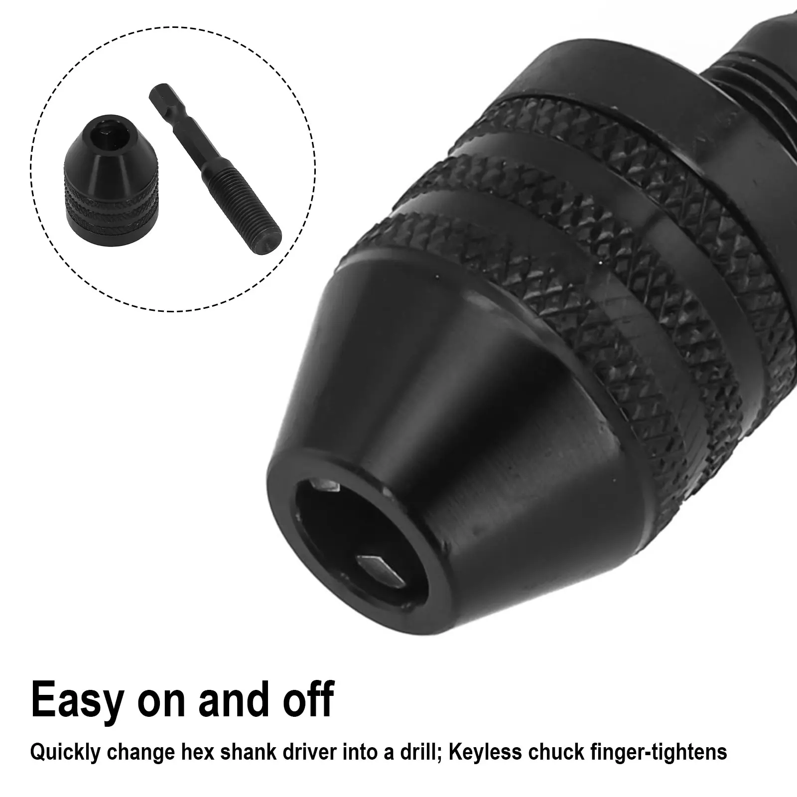 Hex Shank Adapter Drill Bit Conversion Finger Tightens Hex Shank Adapter Quick Change Driver Non Quick Replace